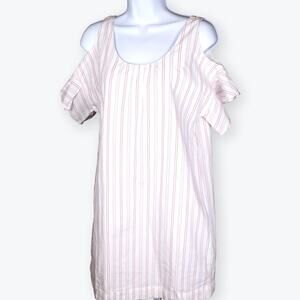 Madewell White Red Stripes Cotton Dress S